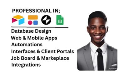 I Will Create Databases, Apps, and Client Portals Using Airtable, Softr, Glide, and Google Sheets