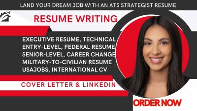 I Will Write Federal Resume, Executive Resume, USAJOBS, Military Veteran Resume Writing