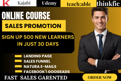 I Will Promote Your Udemy, Thinkific, and Kajabi Online Course