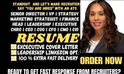 I Will Write Senior Executive Resumes for VP, CEO, COO, CFO, Director, and C-Suite Roles