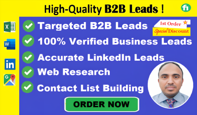 I Will Generate Targeted B2B Leads with Verified Emails via LinkedIn Web Research