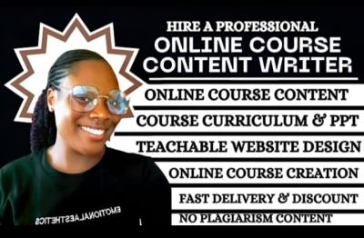 I Will Create Online Course Content and Course Curriculum on Thinkific
