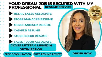 I Will Create a Professional Retail Resume for Sales Associates, Store Managers, Cashiers, and Merchandisers