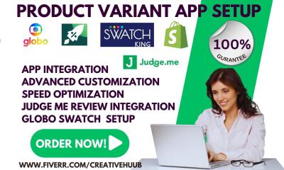 Setup Product Variant with Infinite Globo Swatch King & SC Hulk App