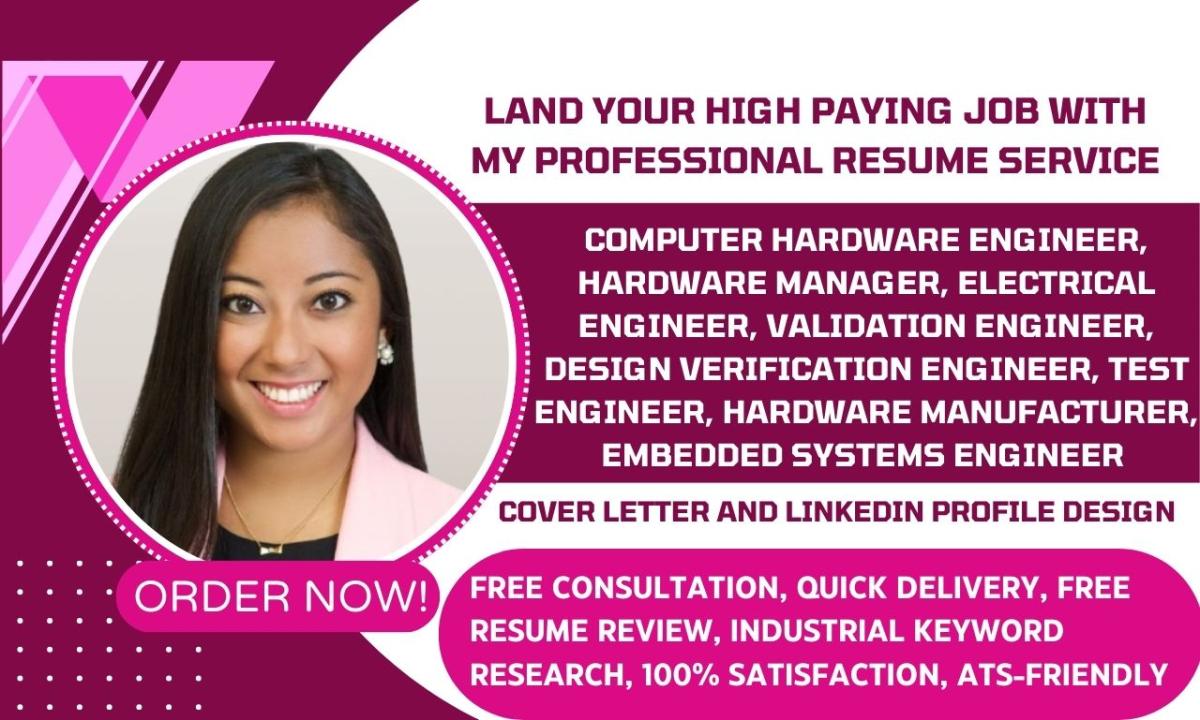 I Will Write Computer Hardware Engineer, Design Engineer, Computer Engineering Resume