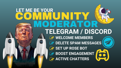 I Will Be Your Crypto Telegram Discord Community Manager with 10 Active Chatters
