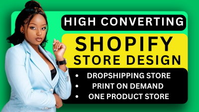 I Will Build a Shopify Store Design, Ecommerce Dropshipping Store, Shopify Website Design