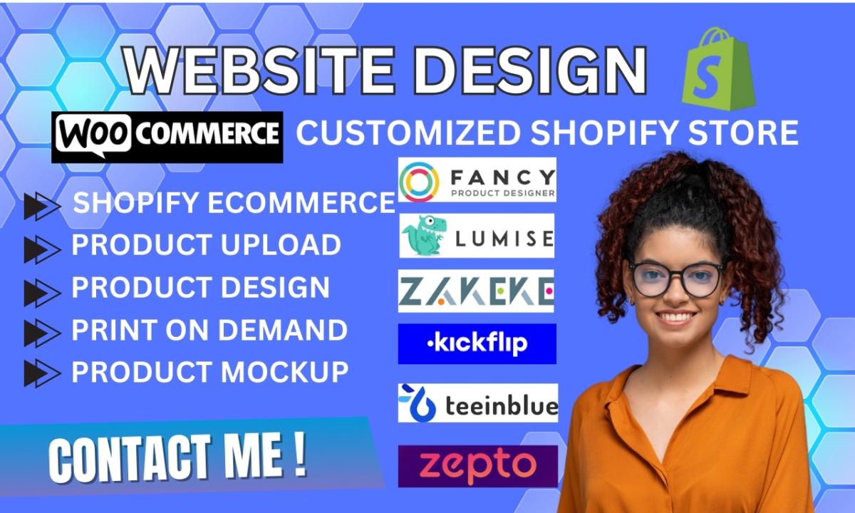 I Will Provide Expert Shopify Zakeke, Customily, Kickflip, Lumise, and Gelato 2D & 3D Product Customization