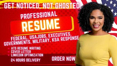 I Will Write Federal, Military, Government, and Executive Resumes for USAJOBS