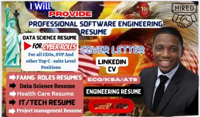I Will Write Software Engineering Resume, Software Engineer CV, IT and Tech Resume