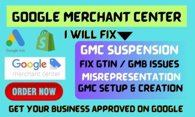 I Will Fix Google Merchant Suspension and Misrepresentation GTIN Errors for Suspended GMB
