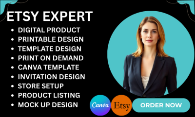 I Will Create an Etsy Digital Products Store for Canva Digital Invitation Templates Design