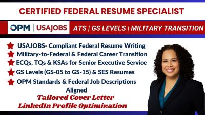 I Will Write ATS Federal Resume for USAJOBS, Executive Resume, and Software Engineering Resume