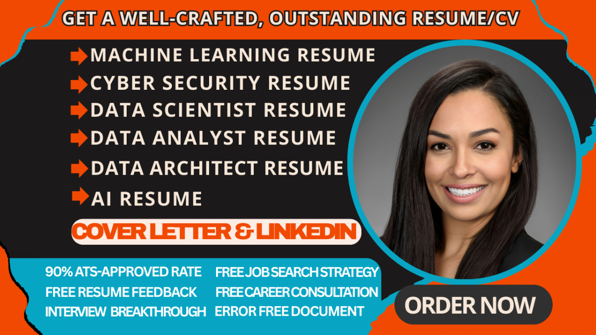 I Will Write an Impressive Resume for Machine Learning, Data Scientist, Cyber Security, AI, and Tech Roles