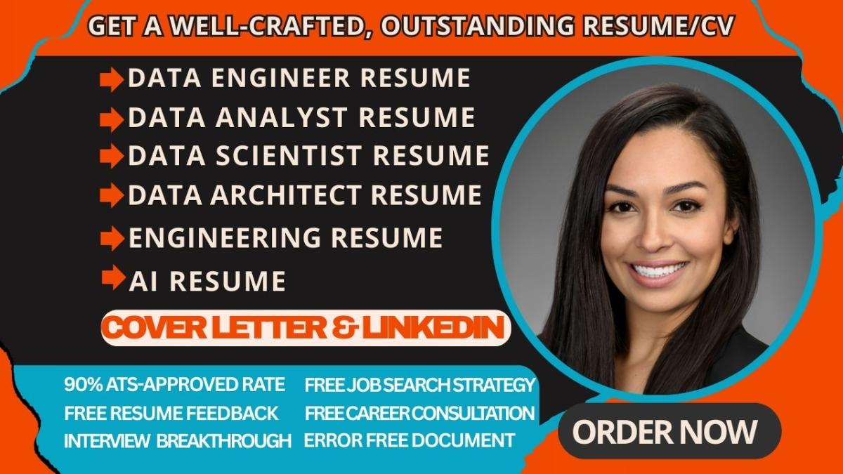 I Will Write a Professional Resume for Data Engineers, Analysts, Scientists, and Architects