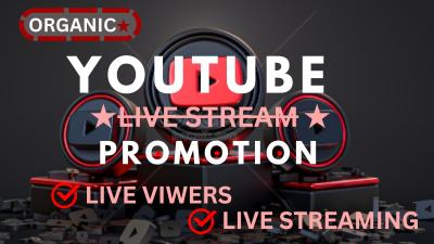 I Will Do Organic YouTube Live Stream & Twitch Live Stream