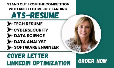 I Will Create a Professional Resume for Tech, Cybersecurity, Software Engineering, Data Science, and Data Analyst Positions