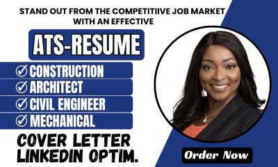 I Will Create a Professional Resume/CV for Construction Managers, Architects, Civil Engineers, Mechanical Engineers, and UI/UX Designers