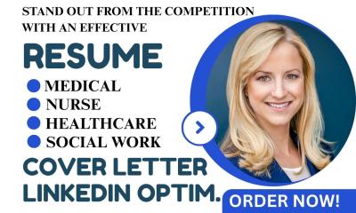 I Will Create a Professional Resume for Nurse Practitioners, Anesthetists, Social Workers, Healthcare Professionals, and Medical Doctors
