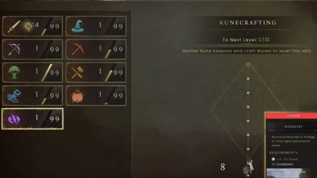 Unlocking new skills in RuneScape Dragonwilds
