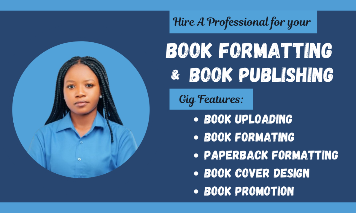 I will do book formatting for amazon kdp, amazon kdp book publishing and cover design