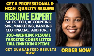 I will write sales resume, SDR, BDR, SaaS, customer success and engineering resume