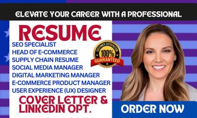 I will write e commerce resume, retail, digital marketing, SEO, SEM, and logistics CV