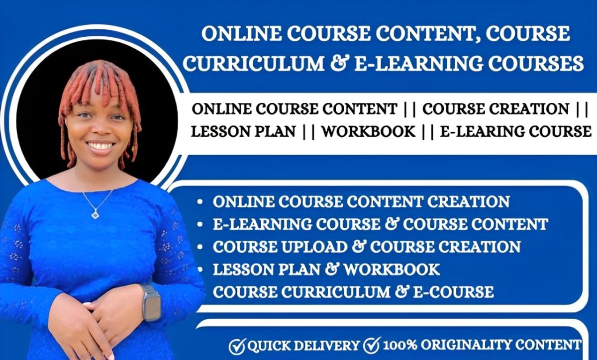 I Will Create Engaging Online Course Content and eBooks on Thinkific