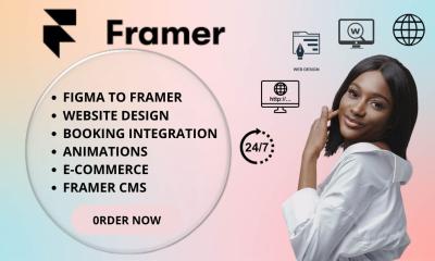 I will convert Figma to Framer Website, Framer to Webflow, and create Framer Forms