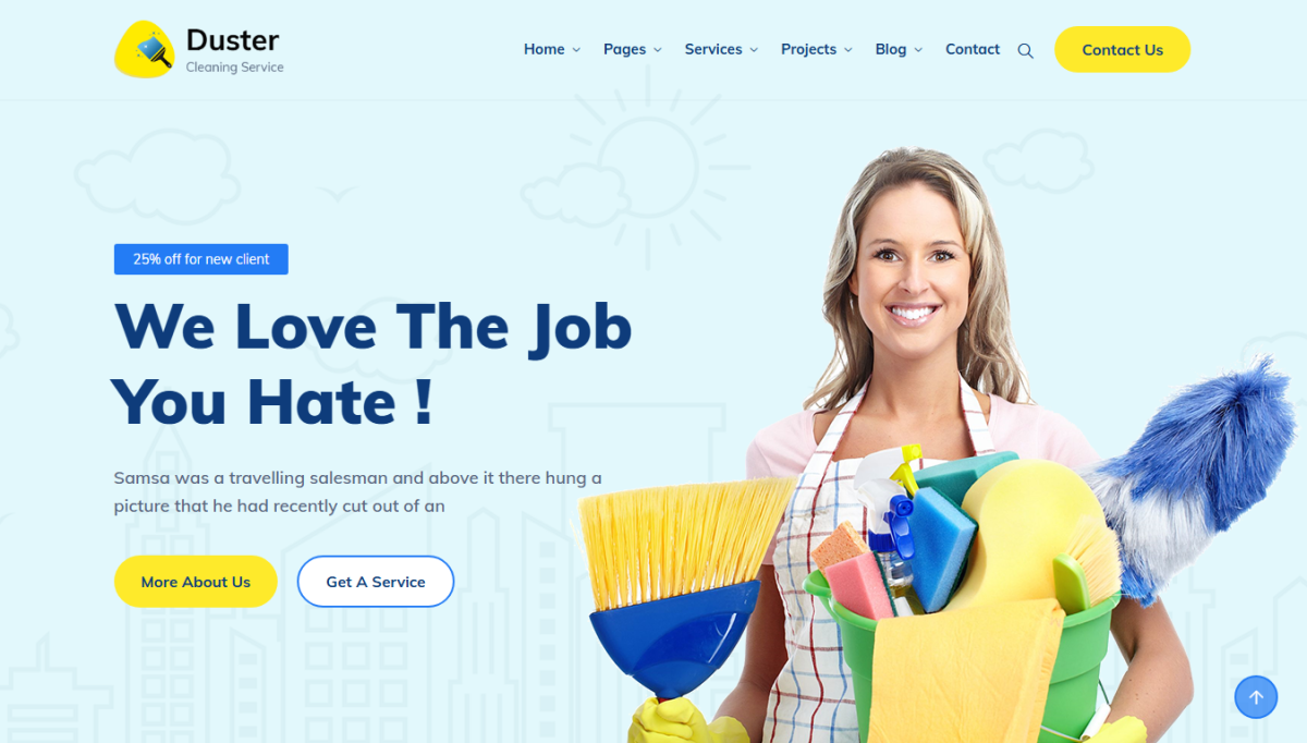 I will build cleaning service website, office, house cleaning, booking koala website