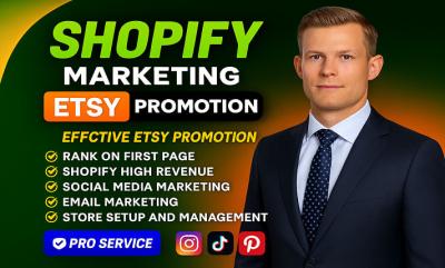 I will promote Etsy shop, Etsy promotion, Etsy marketing to boost sales, Etsy SEO, Etsy