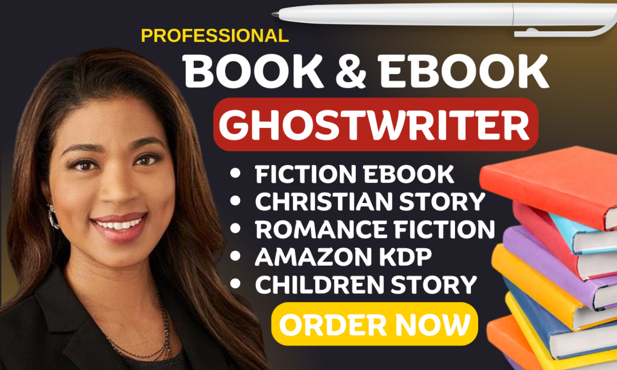 I will be your ghostwriter for fiction, Christian romance, ebook, children book writing