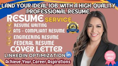I will write ATS Resume Writing, Professional Resume Writing, Cover Letter & LinkedIn