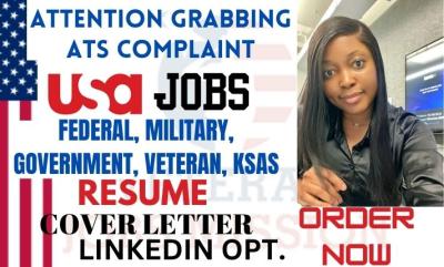 I Will Write Federal Resume, USAJOBS Resume, Cover Letter, and CV as a Federal Recruiter