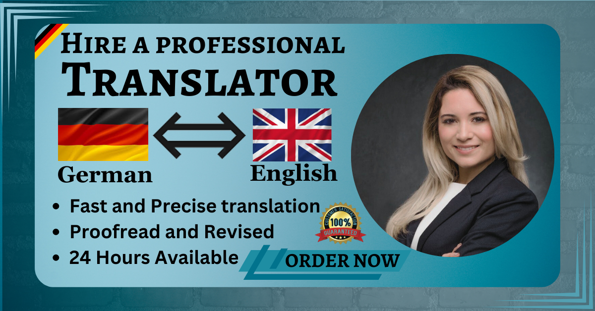 I Will Manually Translate German Text, Document, Book to English and English to German