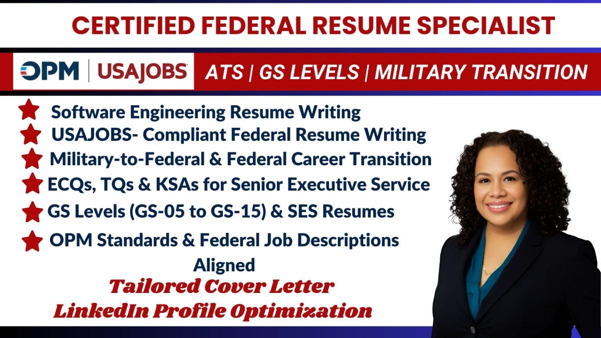 I Will Write an ATS Federal Resume for USAJOBS, Executive, and Software Engineering
