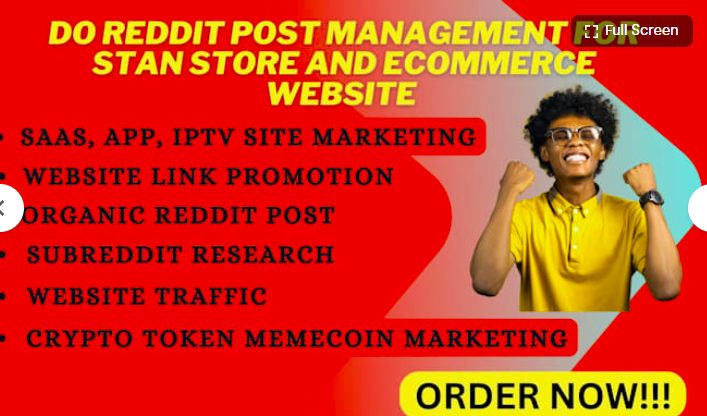 Do Reddit Post Management for Stan Store Ecommerce Website AI App Crypto Token