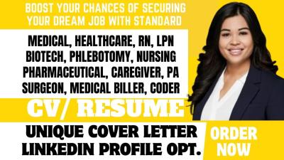 I Will Do ATS Resume for Healthcare, Medical, Registered Nurse Practitioner, Physicians