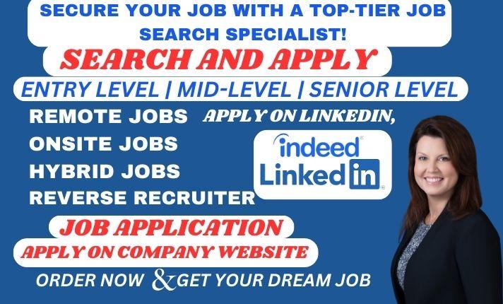 I will job search, apply for jobs, find remote jobs using reverse recruiter for you