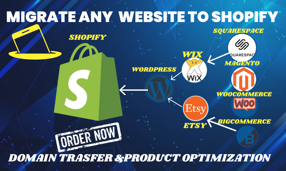 I Will Clone Etsy, WordPress, Squarespace, Wix, Webflow, Weebly to Shopify Website