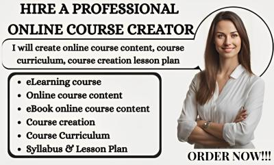 I Will Create Ebook, Online Course Content, Course Curriculum, and Lesson Plan on Thinkific