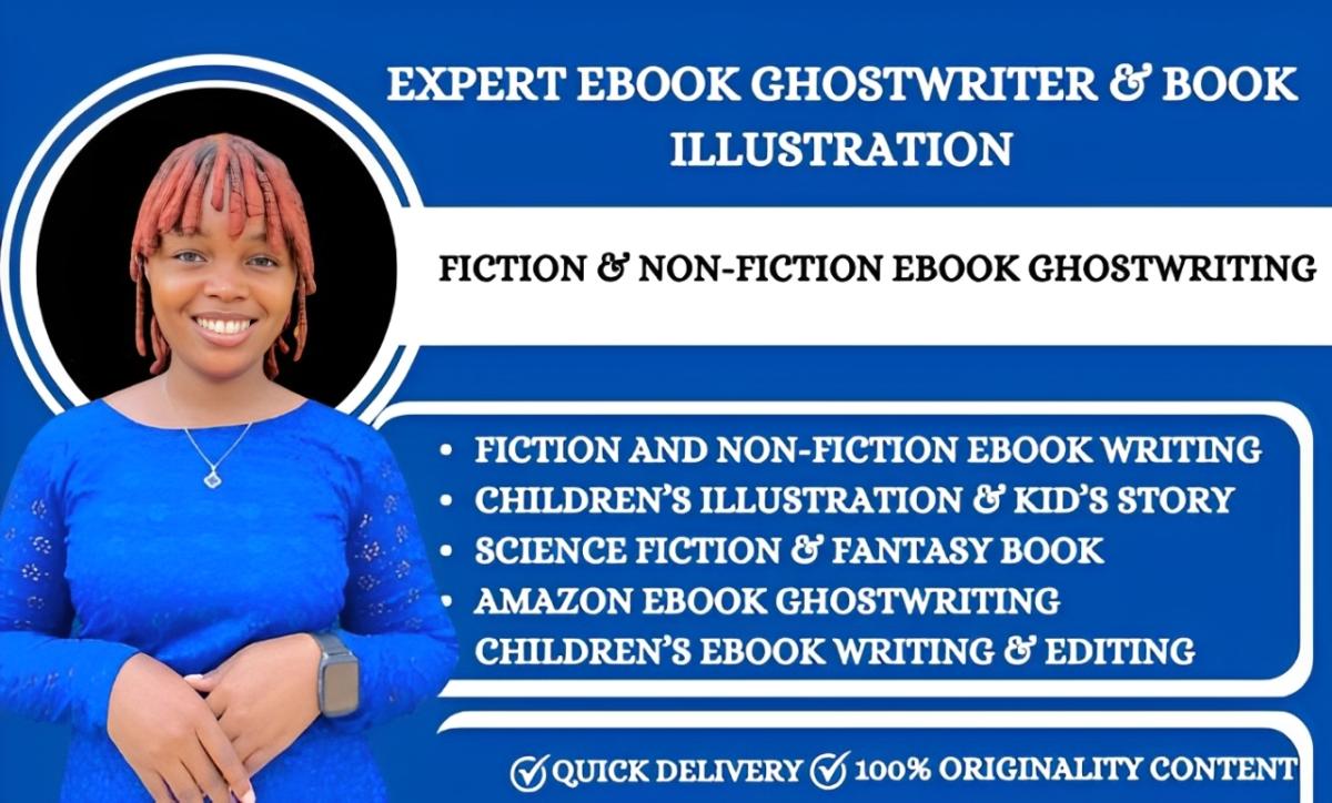 I will ghostwrite fiction ebook, children ebook, kids story ghost book writer