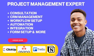 I will do workflow setup, automation, and board customization on ClickUp, Asana, Notion
