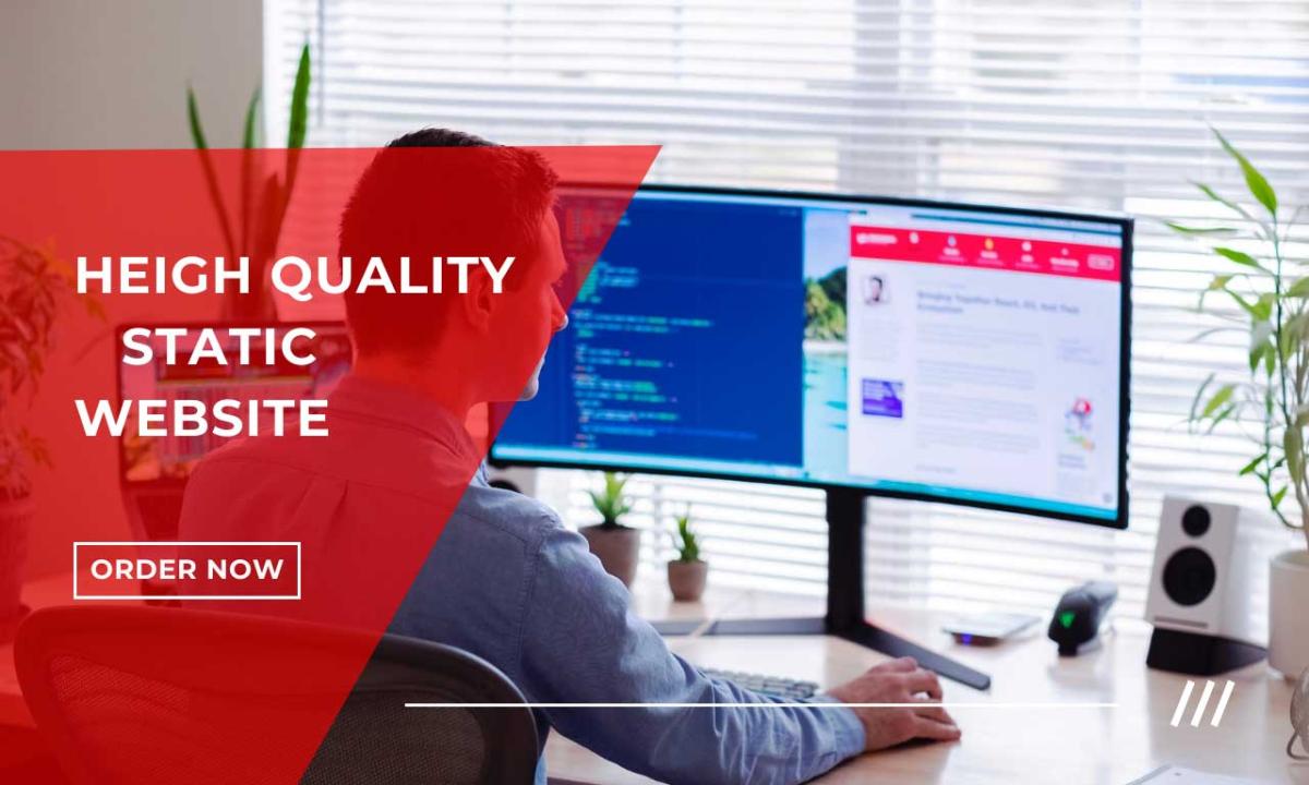 I will design and develop a static responsive website with HTML CSS Bootstrap and JS
