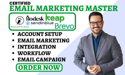 I will do Woodpecker Flodesk Keap Sendinblue Brevo MailerLite Email Campaign