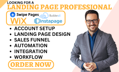 I will design SwipePages Builderall Instapage Sales Funnel HubSpot Wix Landing Page