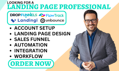 I will design DropFunnels, Landingi, Sales Funnel, Flowtrack, Simvoly, Unbounce Landing Page