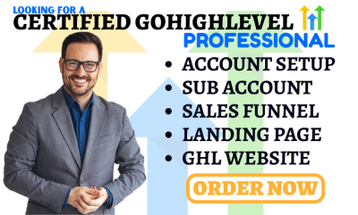 I will setup GoHighLevel Landing Page Funnel Builder GHL Website Expert Automation