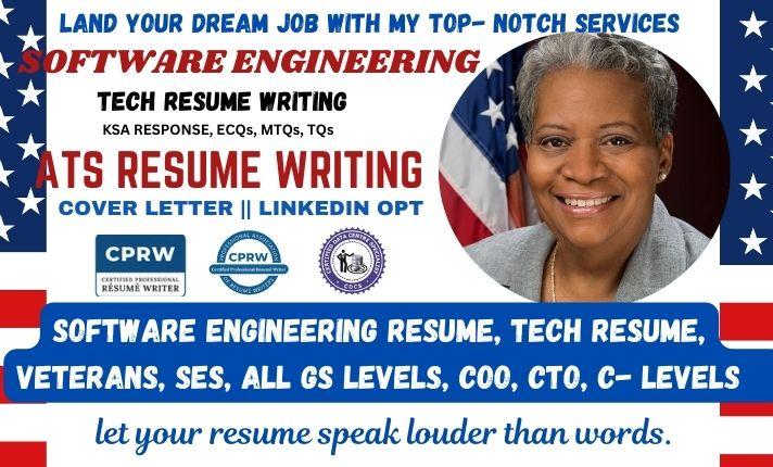 I will write ATS Software Engineering Resume, Federal Resume, Tech Resume Writing