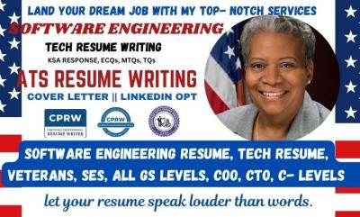 I will write ATS Software Engineering Resume, Federal Resume, Tech Resume Writing
